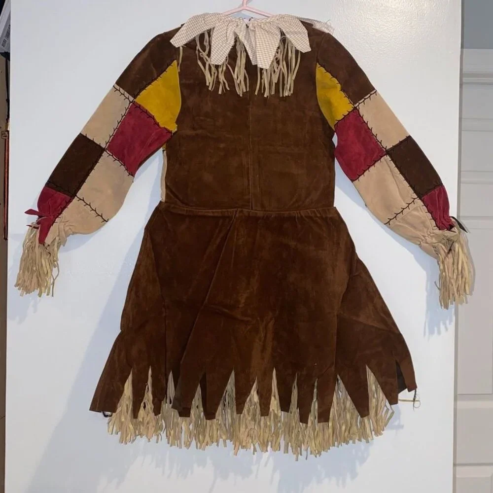 Girls Scarecrow Costume Sunflower Hat Brown Halloween Pumpkin Patch Small Cute
